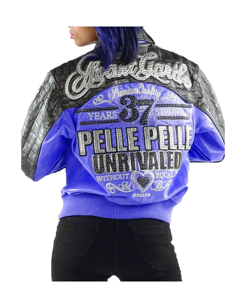 Women Pelle Pelle Avant Garde Blue 37 Years Strong Jacket 1