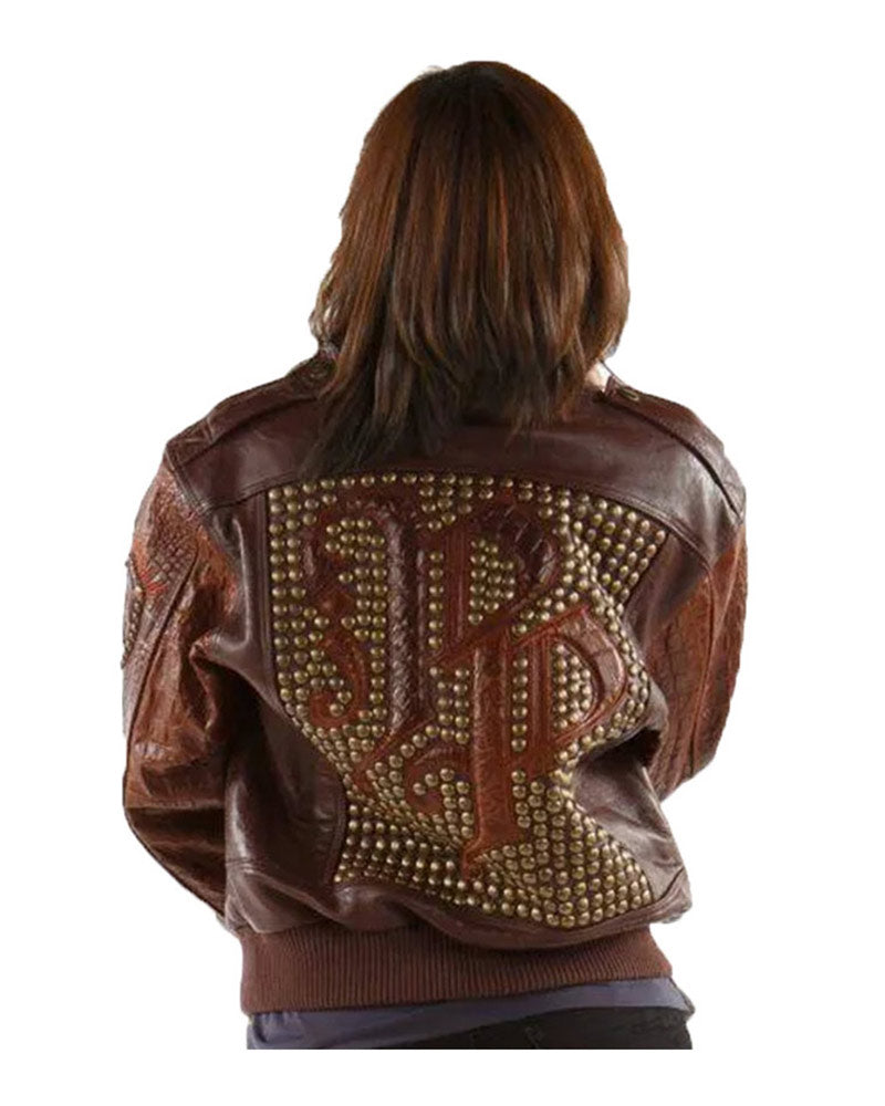 Women Pelle Pelle Mb Bomber Brown Leather Jacket 3