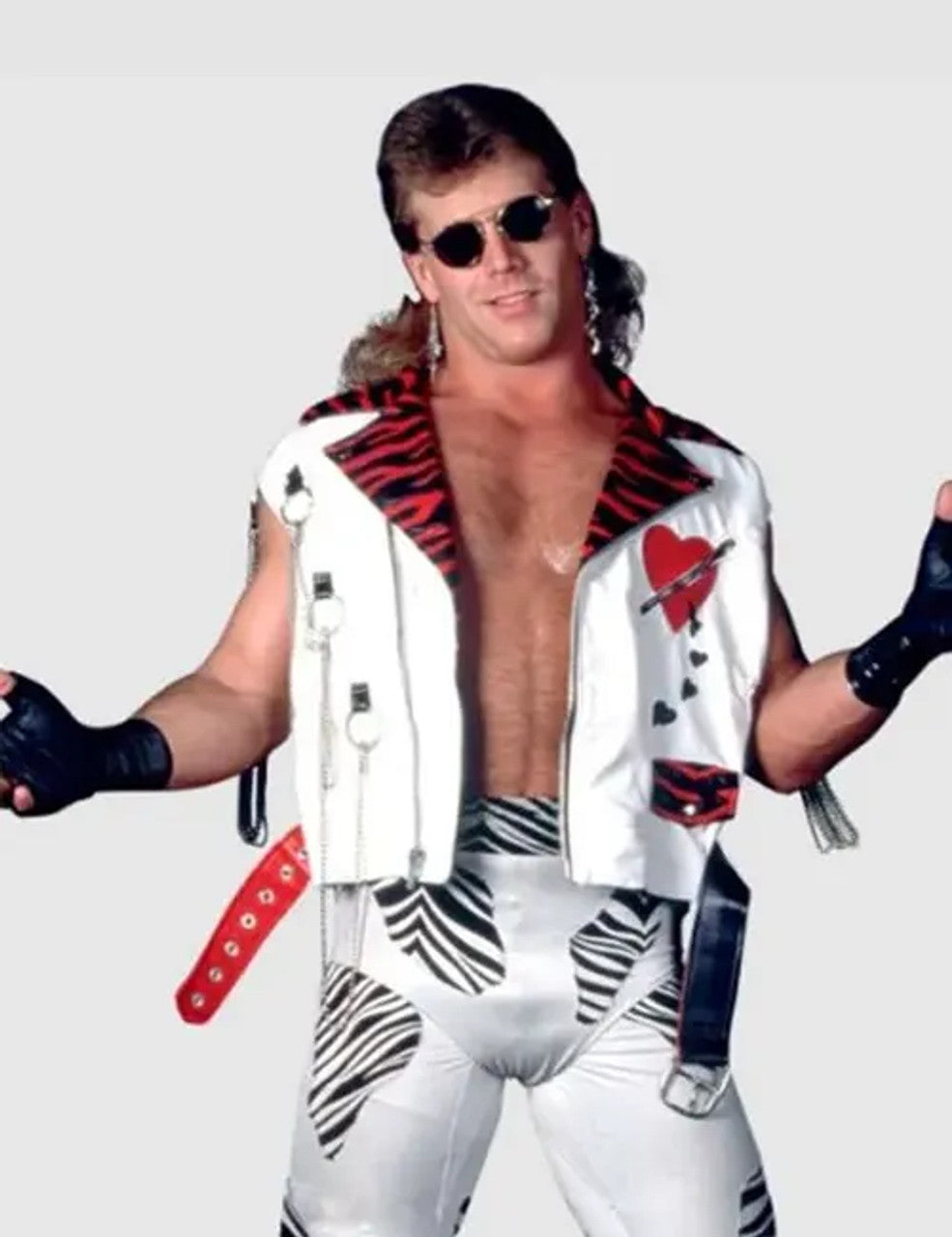 Wrestler Shawn Michaels White Leather Jacket