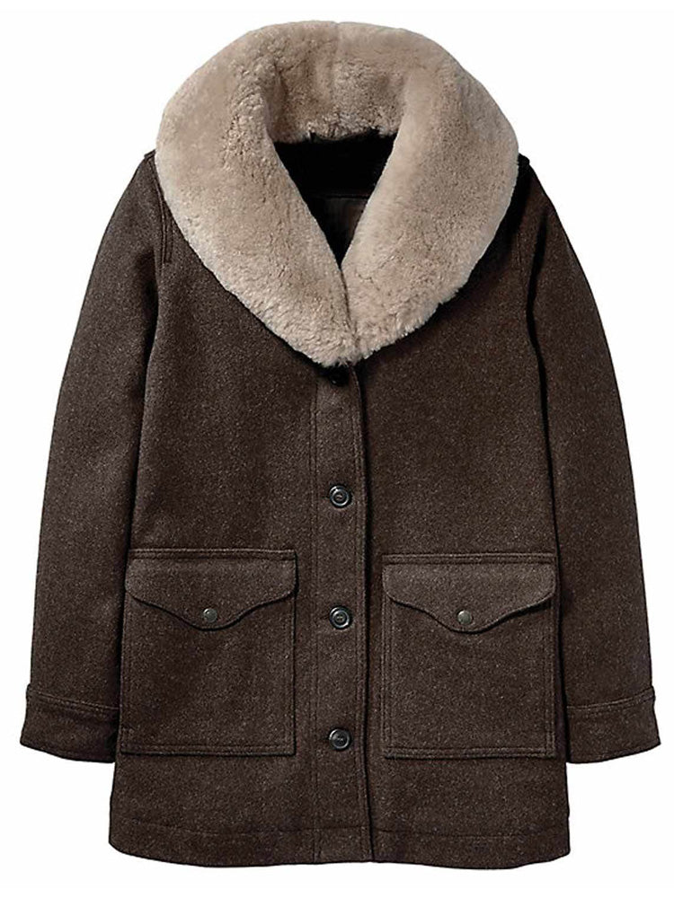 Yellowstone Beth Dutton Fur Shawl Collar Coat